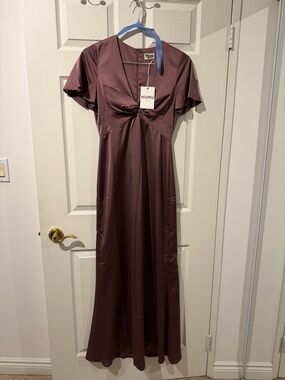 Show Me Your MuMu Plum Twist-Front Maxi Dress